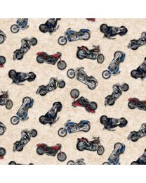 Patriotic Motorcycles on Map from Timeless Treasures