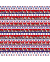 Paws for America Border Stripe Multi by Jill Meyer for Studio E