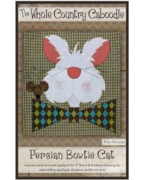 Persian Bowtie Cat Precut Fused Applique from Whole Country Caboodle