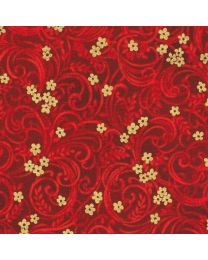 Poppy Hill Crimson Swirls by Studio RK for Robert Kaufman 
