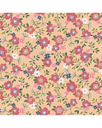 Primrose Path Apricot from the Wander Lane Collection by Nancy Halverson for Benartex