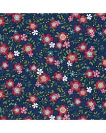 Primrose Path Navy from the Wander Lane Collection by Nancy Halverson for Benartex