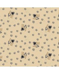 Purrfection Paw Prints Gray by Dan DiPaolo for Clothworks 