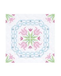 Quilt Squares White Lace Tulips 18 from Jack Dempsey Inc