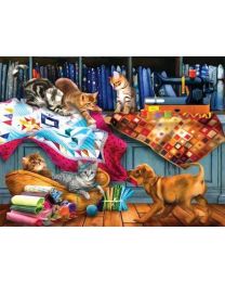 Quilting Rooom Mischief  Puzzle by Tom Wood for Sunsout