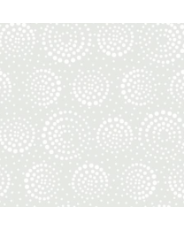 Ramblings 13 Circle Dots White on White by P  B Textiles