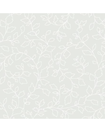 Ramblings 13 LeavesVine White on White by P  B Textiles