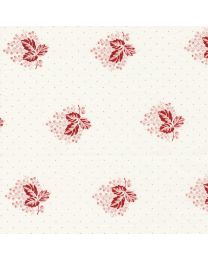 Red White Gatherings Leaf Vanilla by Primitive Gatherings for Moda Fabrics