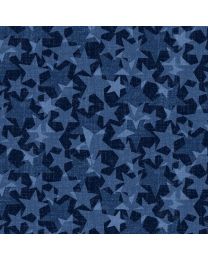 Red White and Starry Blue Too Deep Blue Tone-On-Tone by Chelsea Design Works for Studio E Fabrics 