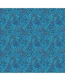 Shimmer Paradise Wave Texture Metallic Blue Multi by Deborah Edwards for Northcott