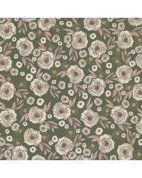 Slow Stroll Small Floral Pine by Fancy That Design House for Moda