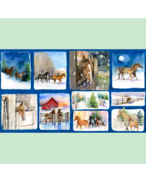 Snowfall on the Range Pathwork Block Panel Blue by John Keeling for 3 Wishes Fabric
