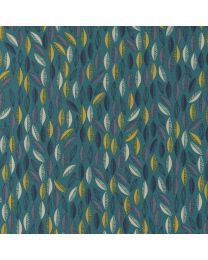 Songbook A New Page Leaf Dark Teal by Fancy That Design House for Moda