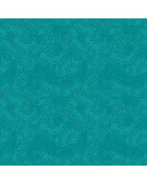 Swirling Leaves Dark Teal by Danielle Leone for Wilmington Prints 