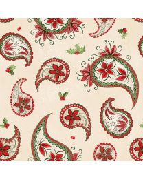 Tartan Holiday Cream Paisley Toss by Danielle Leone for Wilmington Prints
