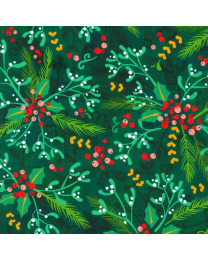 Tinsel Town Holly Spruce by Vanessa Lillrose  Linda Fitch from Wishwell for Robert Kaufman