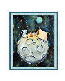 To The Moon Camping on the Moon Panel by Rachel Nieman for PB Textiles 