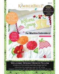 Welcome Spring Bench Pillow Machine Embroidery CD by Kimberbell