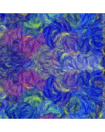 Wild Iris Swirl Splash Abstract Multi by Chong-A-Hwang for Timeless Treasures
