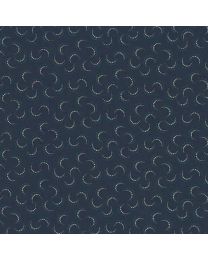 Willow Hollow Dark Blue Dotted Crescents by Kim Diehl For Henry Glass