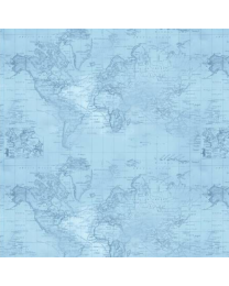 World Traveler Sea Navigation Blue by Michael Miller