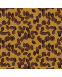 YAY Coffee Beans Dark Gold by Dan DiPaolo for Clothworks