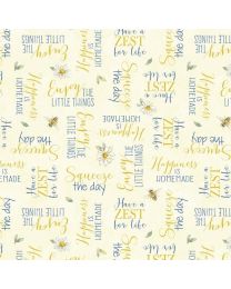 Zest for Life Yellow Word Toss by Cynthia Coulter for Wilmington Prints