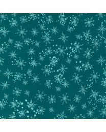 Cheer & Merriment Snowfall Teal by Fancy That Design House from Moda