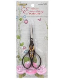 Heirloom Embroidery Scissors Gunmetal and Gold, 4 Inch from Sullivans