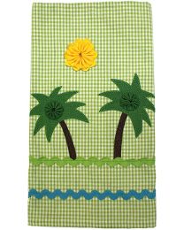 Tropical Twin Palms Tea Towel