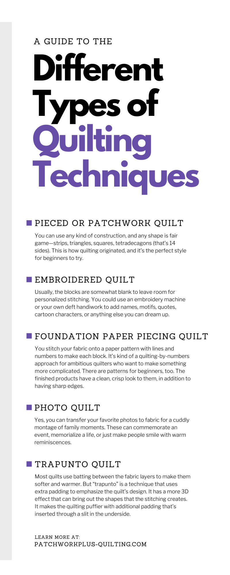 A Guide To the Different Types of Quilting Techniques